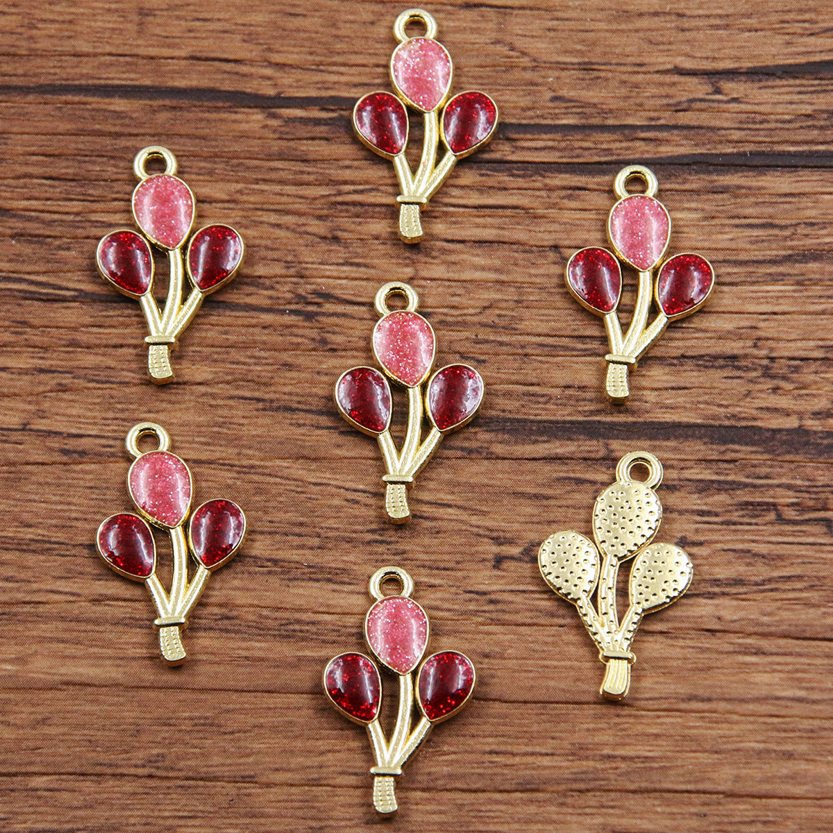 16 Multi-Color Valentine's Day Oil Drop Heart Rose Flower Letter Lip Envelope Charms