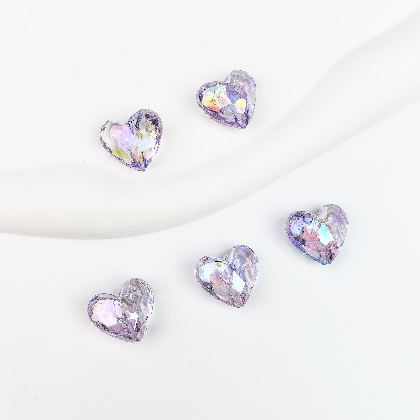 Transparent Acrylic UV Colorful Star Through Hole Beads