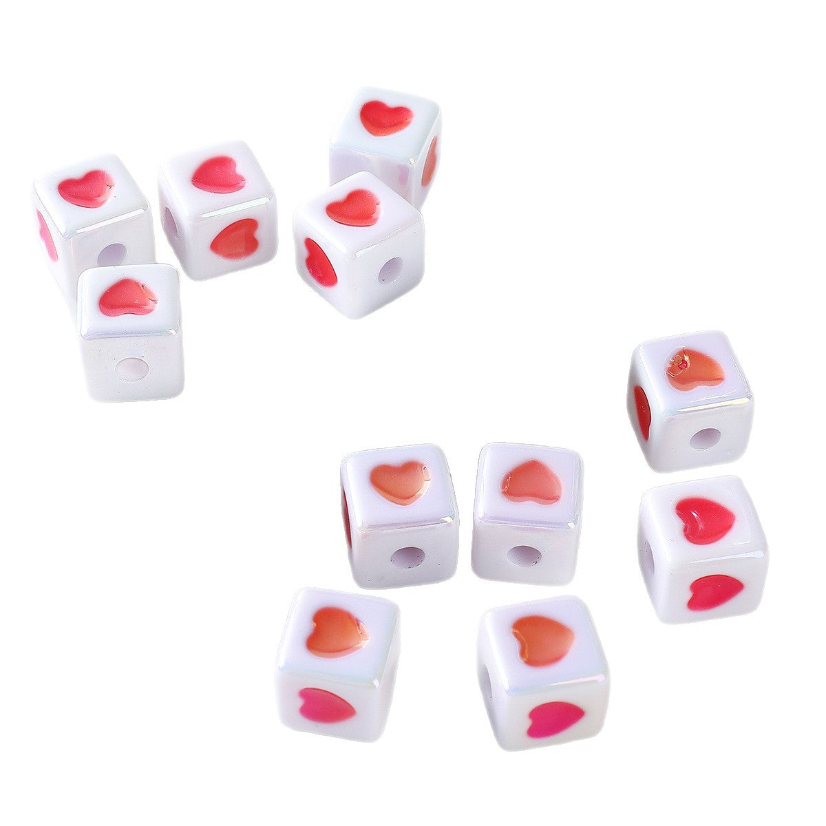Cute Plating Color Heart-Shaped Oil Dripping Square