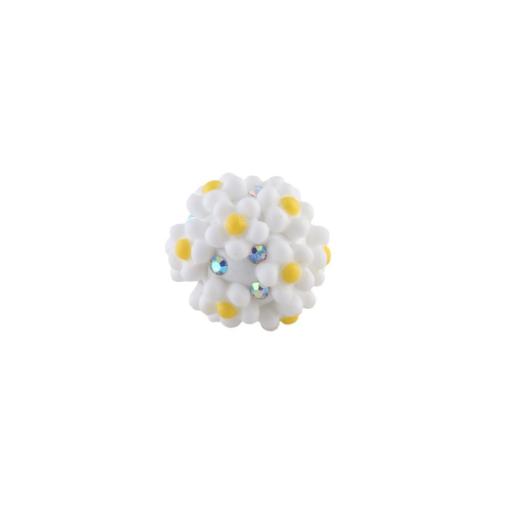 Solid Color Flower Balls Soft Clay Drill Balls Straight Hole Beads