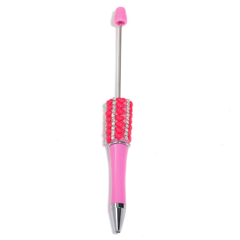 Creative Heart-Shaped Diamond-Studded Beaded Pen