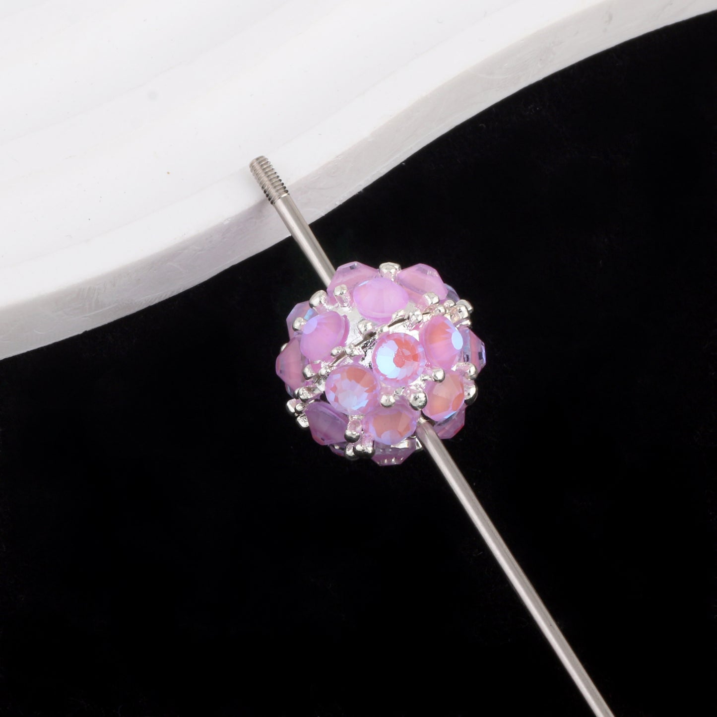 Flower Beads Mocha Diamond Alloy Beads Drill Balls Pen-Drillable Straight Hole Beads