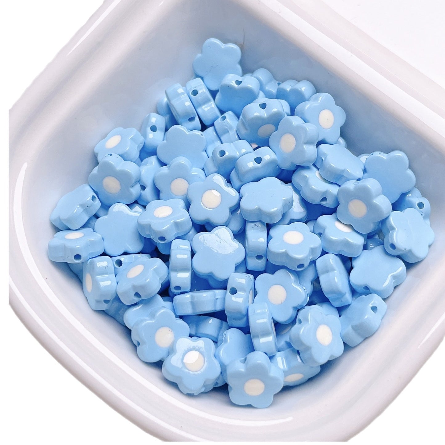 5 Pcs Cute Acrylic Beads Small Flower