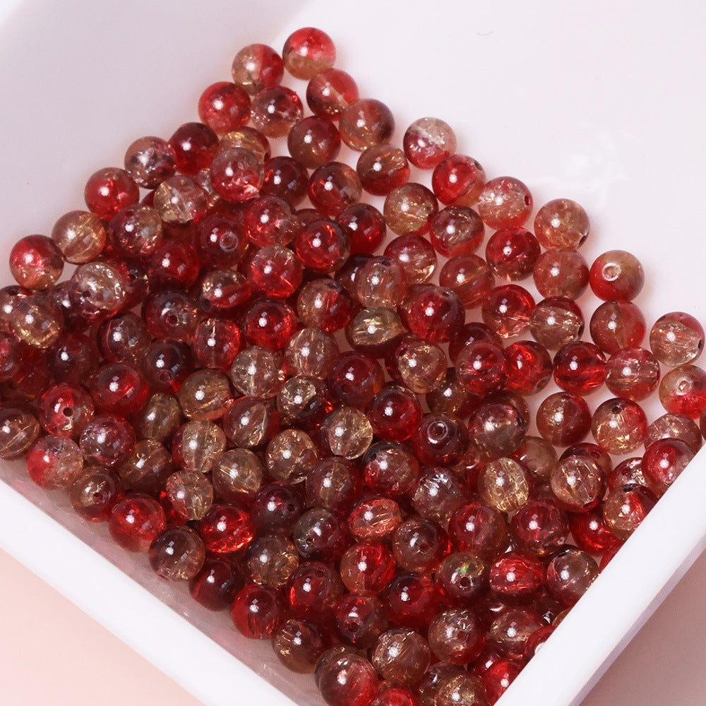 10mm Three-Color Ice Soul Crackle Beads Handmade Glass Beads Loose Beads