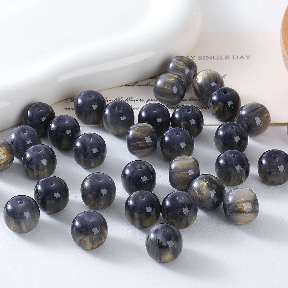 12mm fine glitter liquid sand faux cat's eye Resin beadable Beads