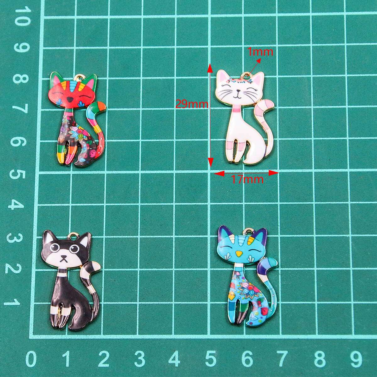 1 Piece 8 Colors 17*29mm DIY Alloy Jewelry KC Gold Drop Oil Color Printing Halloween Fox Pendant Hanging Decoration