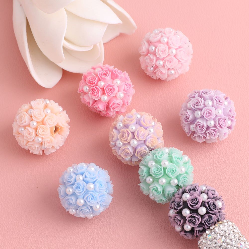 Colorful Rose Flower Luminous Clay Ball Ceramic Clay Drill Ball