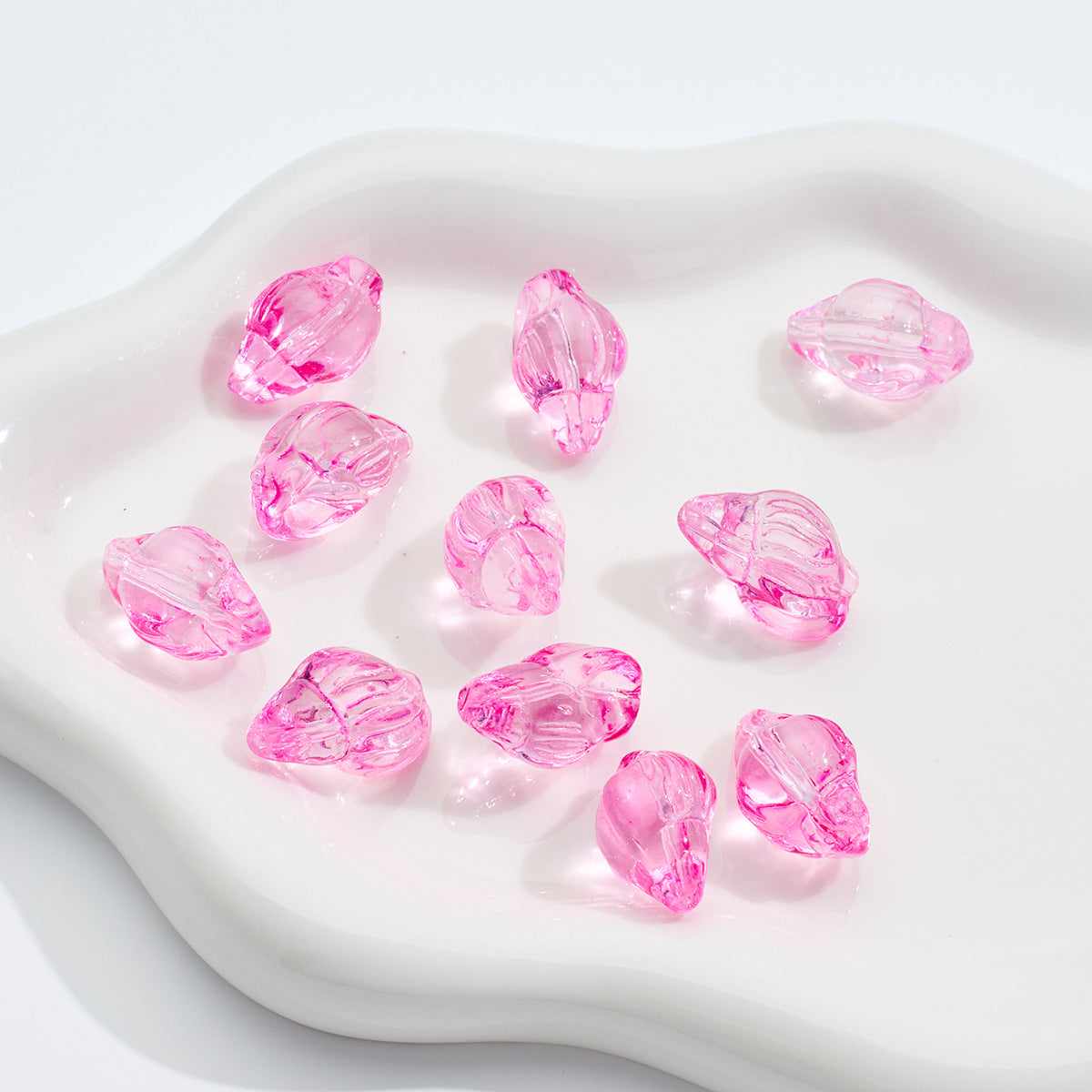 Multi-colored transparent conch beadable beads