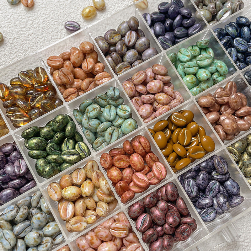 Coffee Bean Czech Glass Beads