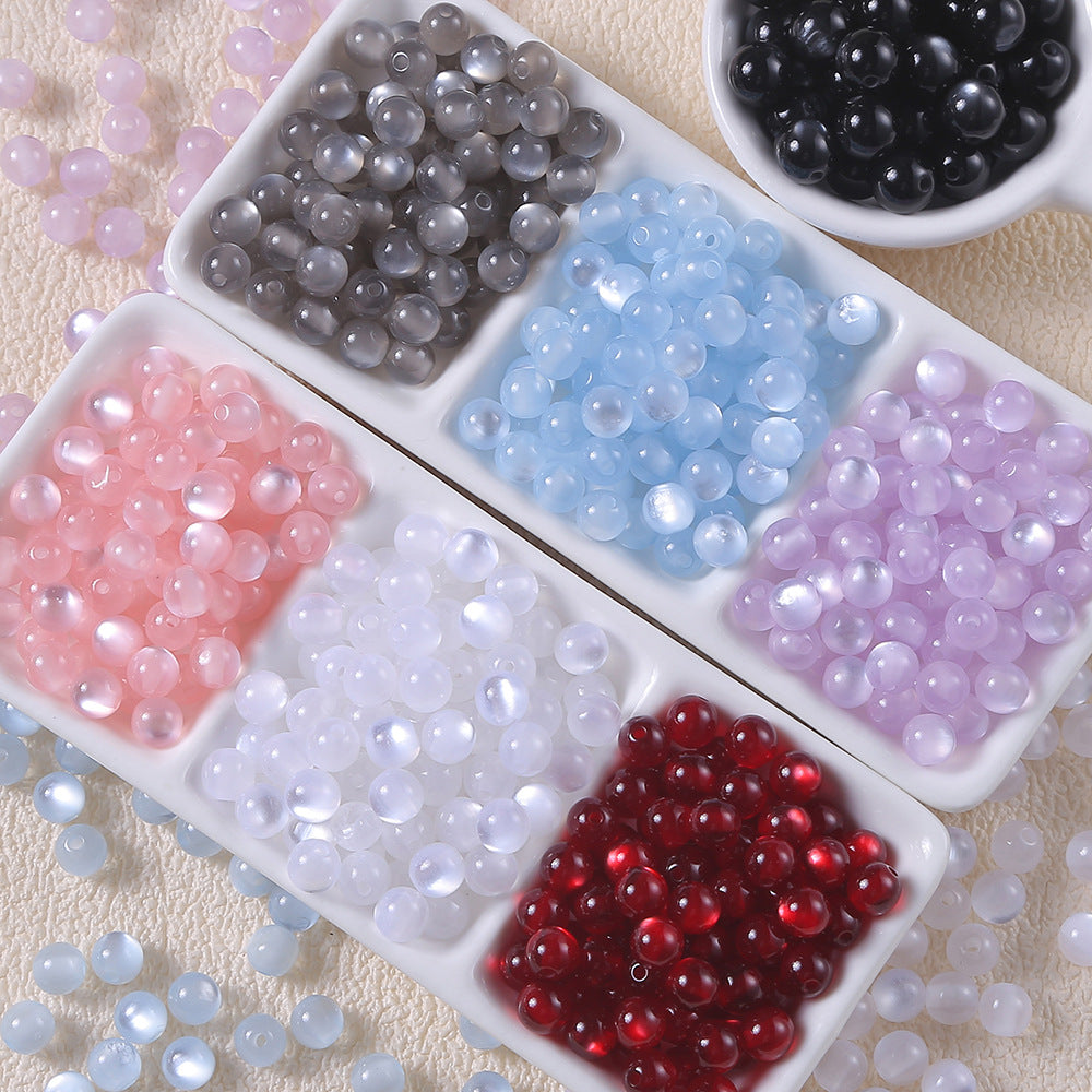 6-12mm cat eye glass beads