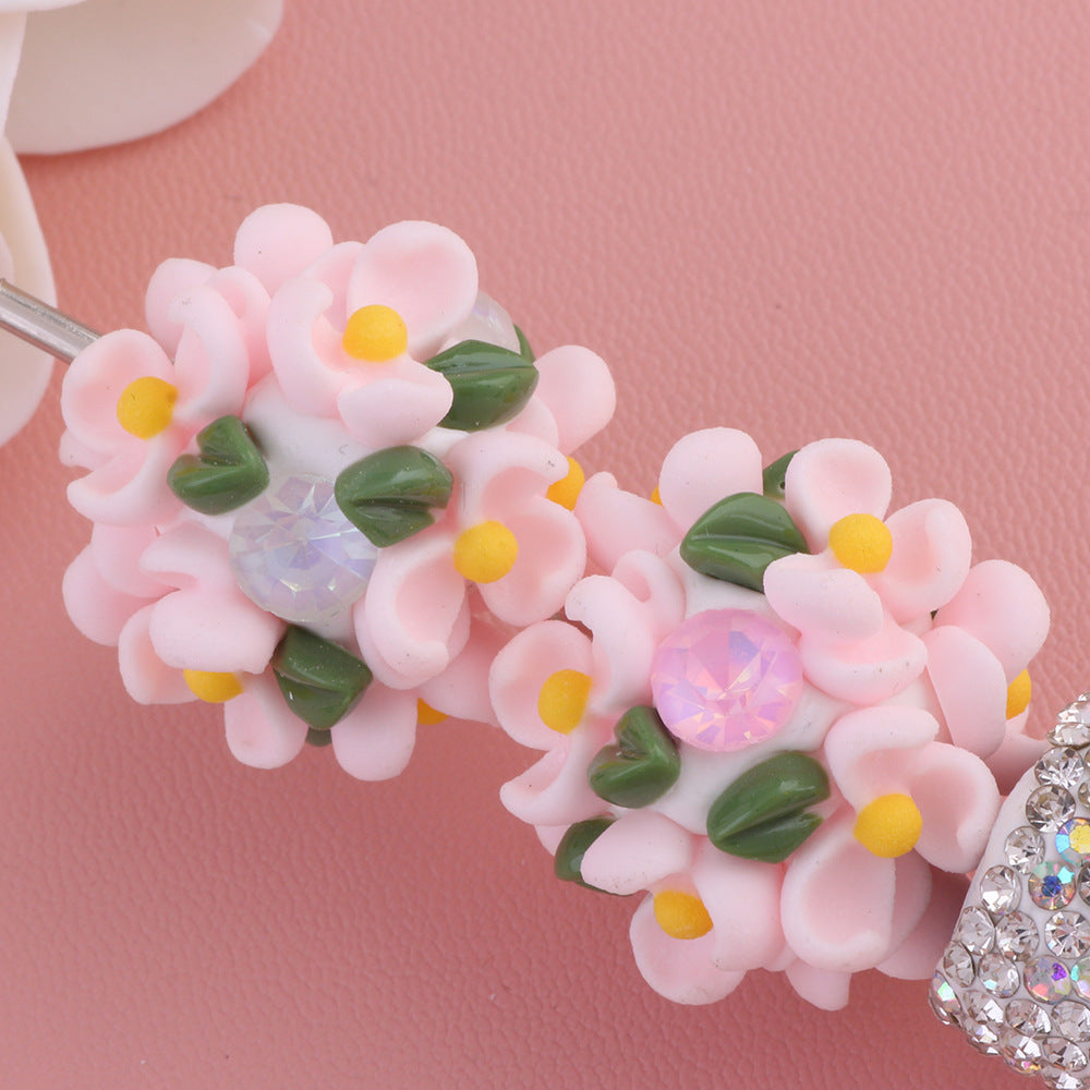 Large Gardenia Flower Ball Drill Ball Clay Beads