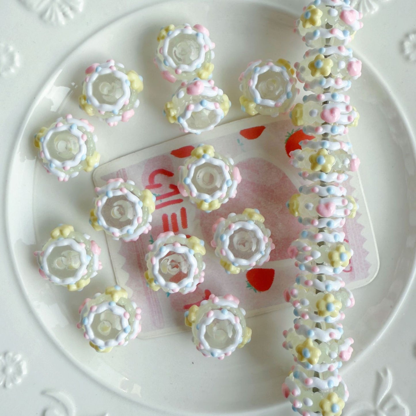 beadable beads Colorful acrylic luminous contact beads for DIY jewelry