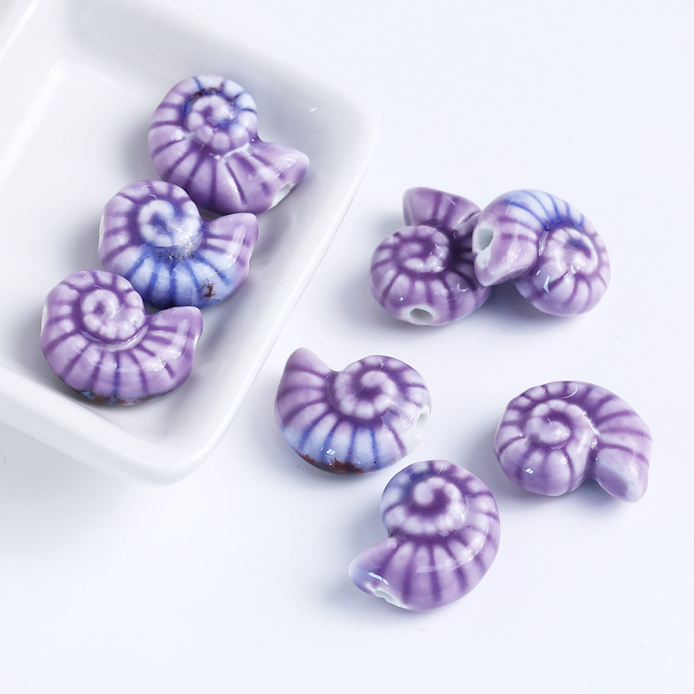 Snail Ceramic conch beadable beads