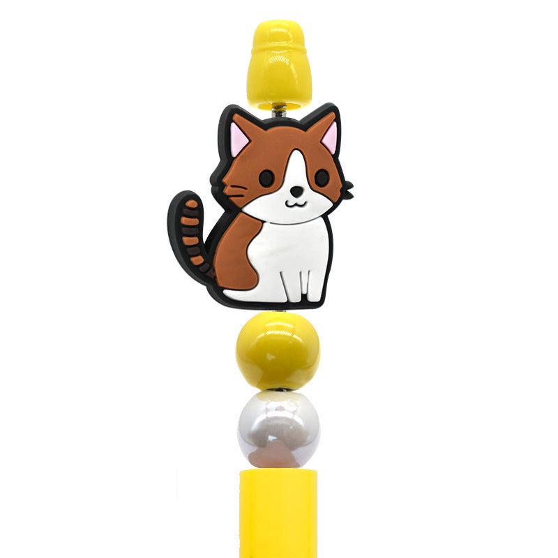 Cat Beaded Pen Silicone Focal Beads