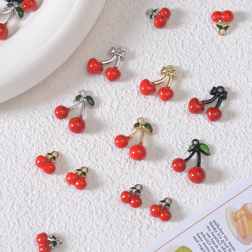 Cute Red Alloy Cherry Fruit Series Charm