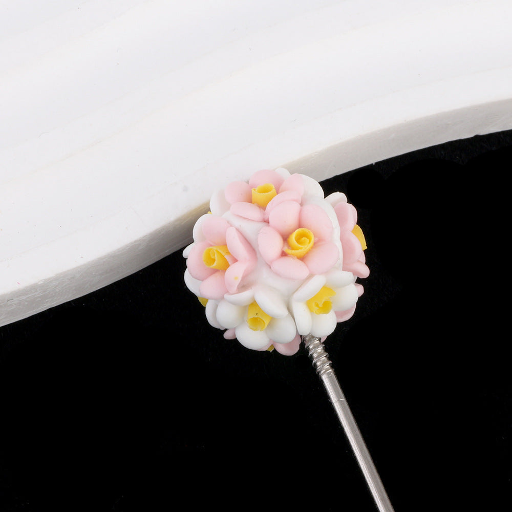 Flower Beads Luminous Simple Flower Rose Ball Clay Straight Hole Beads