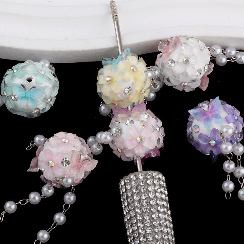 Flower Beads Tassel Flower Cluster Ball Drill Ball Pen-Through Straight Hole Beads