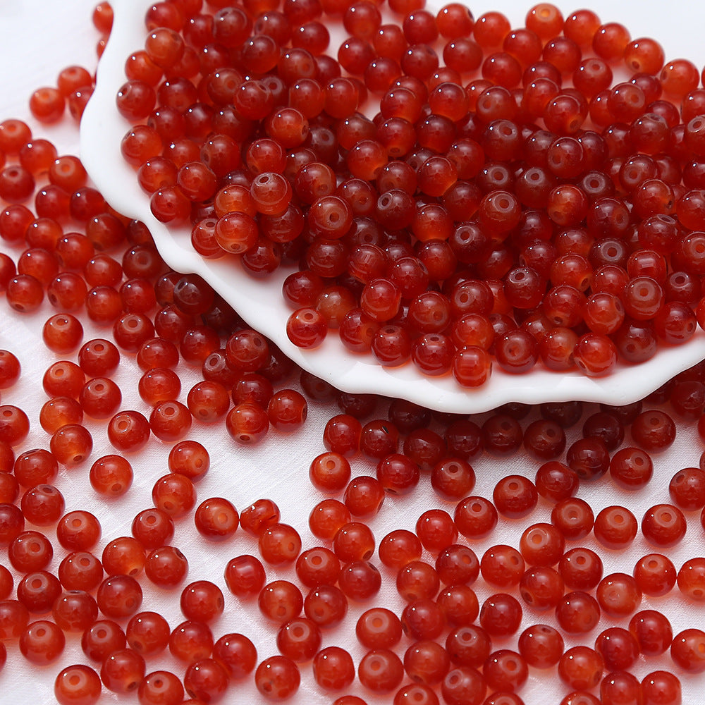 6-10mm Imitation Jade Glass Beads Glass Beads Loose Beads