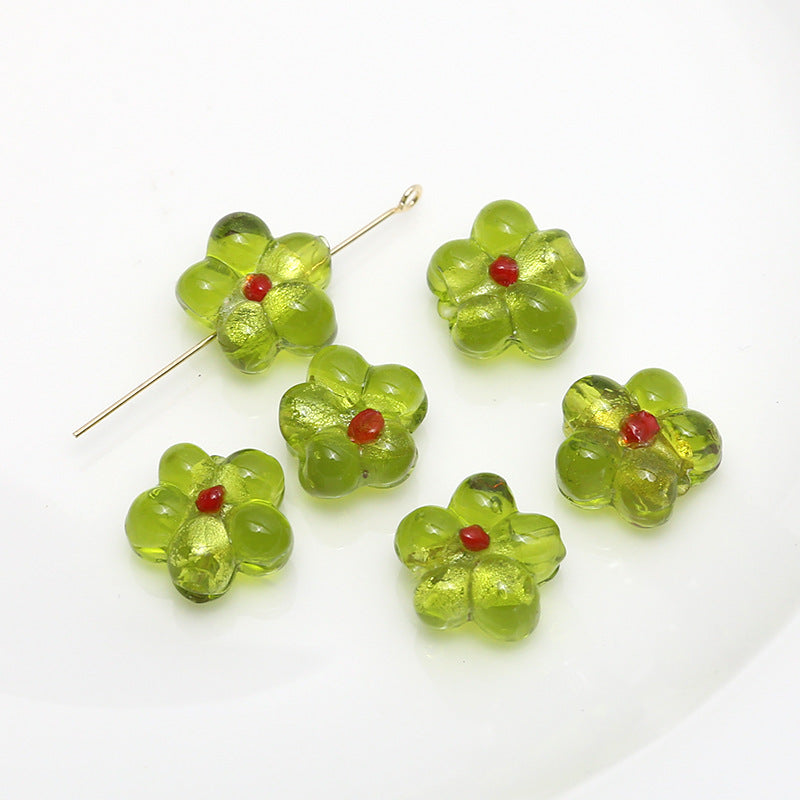 Glass Flower Sweet Ins Style Glass Loose Beads Beading Materials