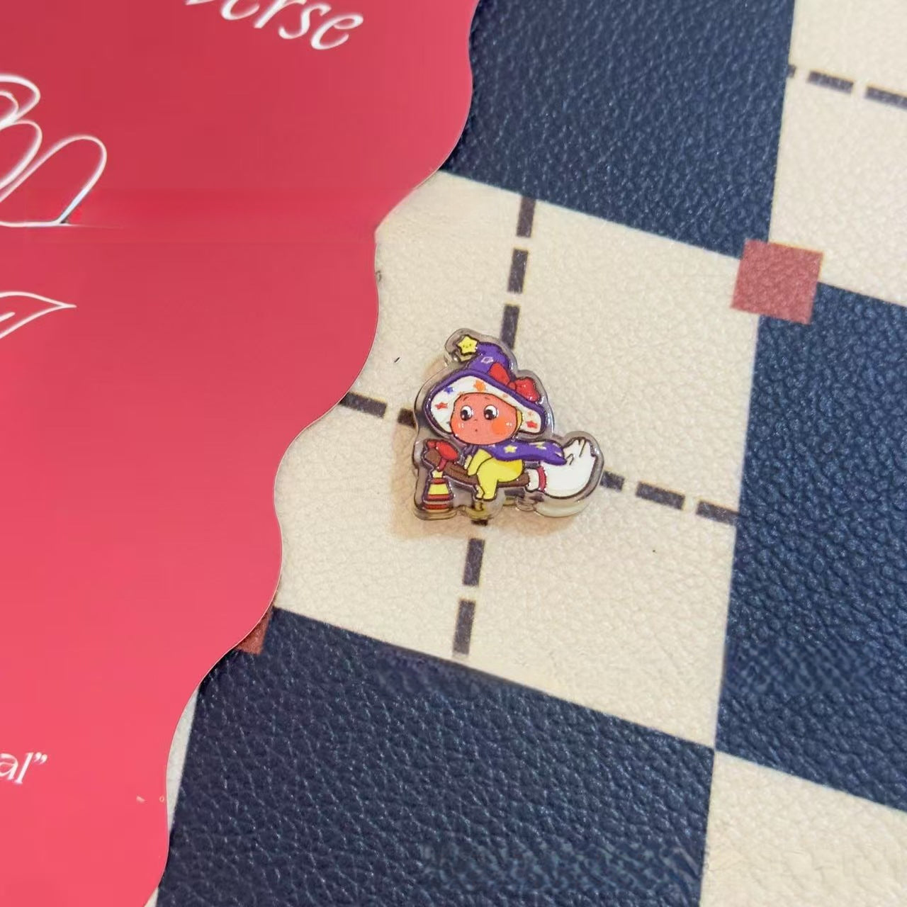 5 pcs Printed Embossed Cartoon Amusement Park Star People Acrylic Beads