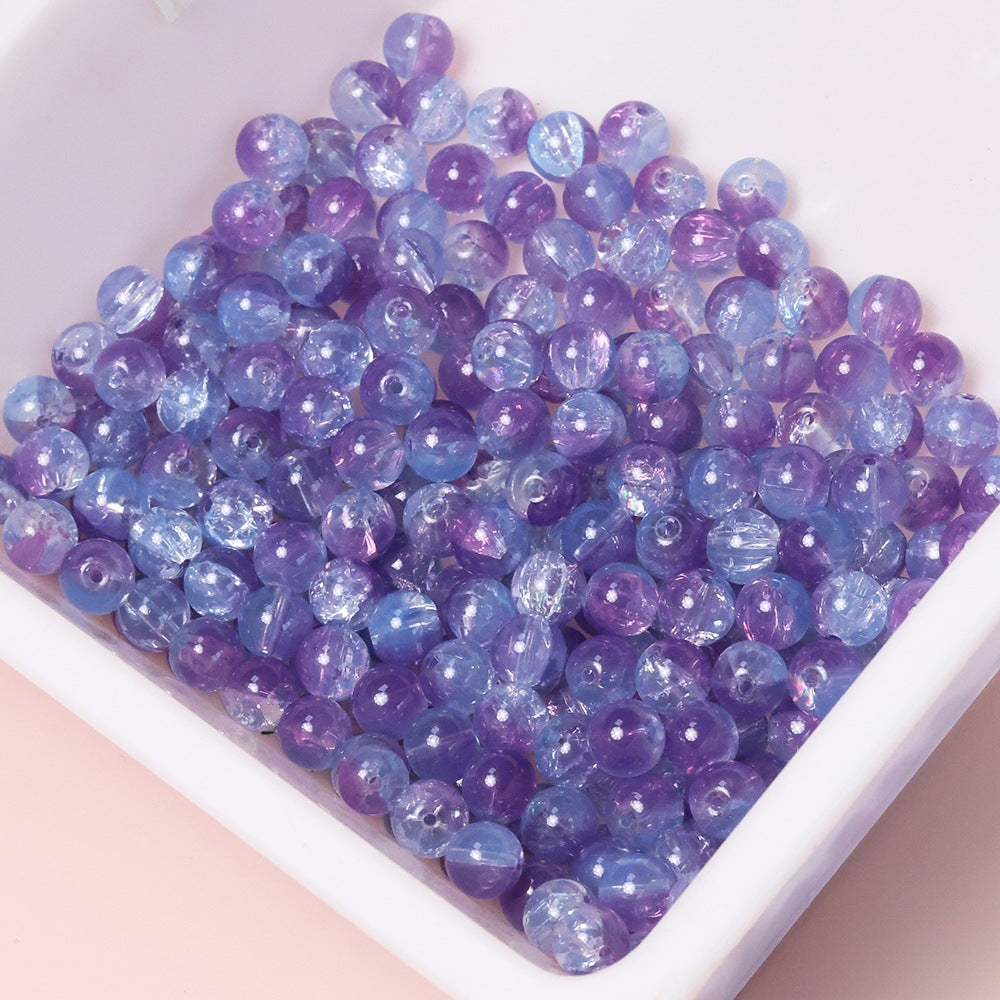 10mm Three-Color Ice Soul Crackle Beads Handmade Glass Beads Loose Beads