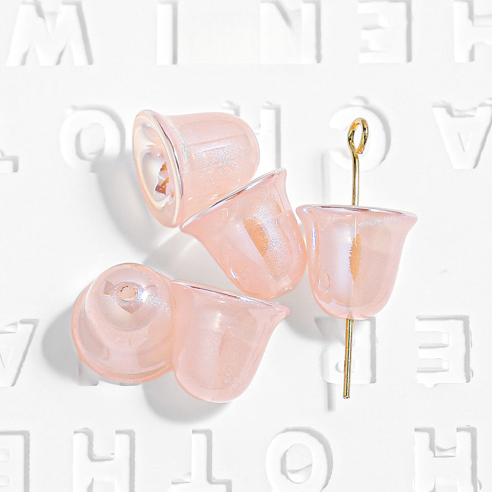Thin and Glittering Plating Color Little Bell Shape Beads
