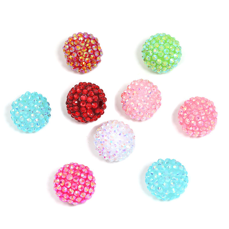 Colorful Heavy Beads Fashion Resin Inlaid Diamond Ball Loose Beads