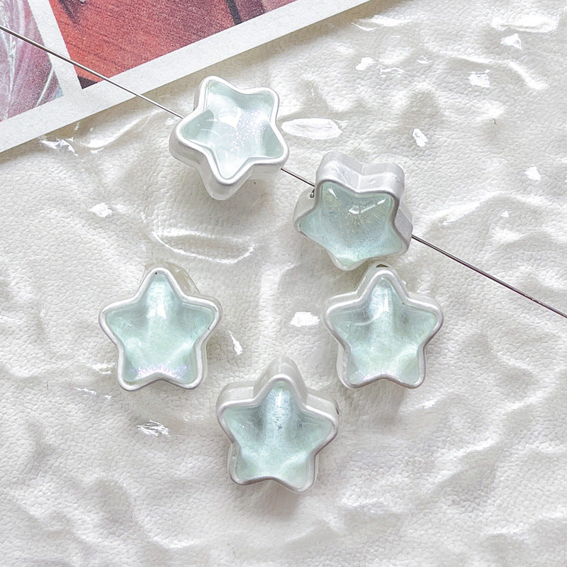 10 pcs Sweet Jelly Star Heart Beads Alloy