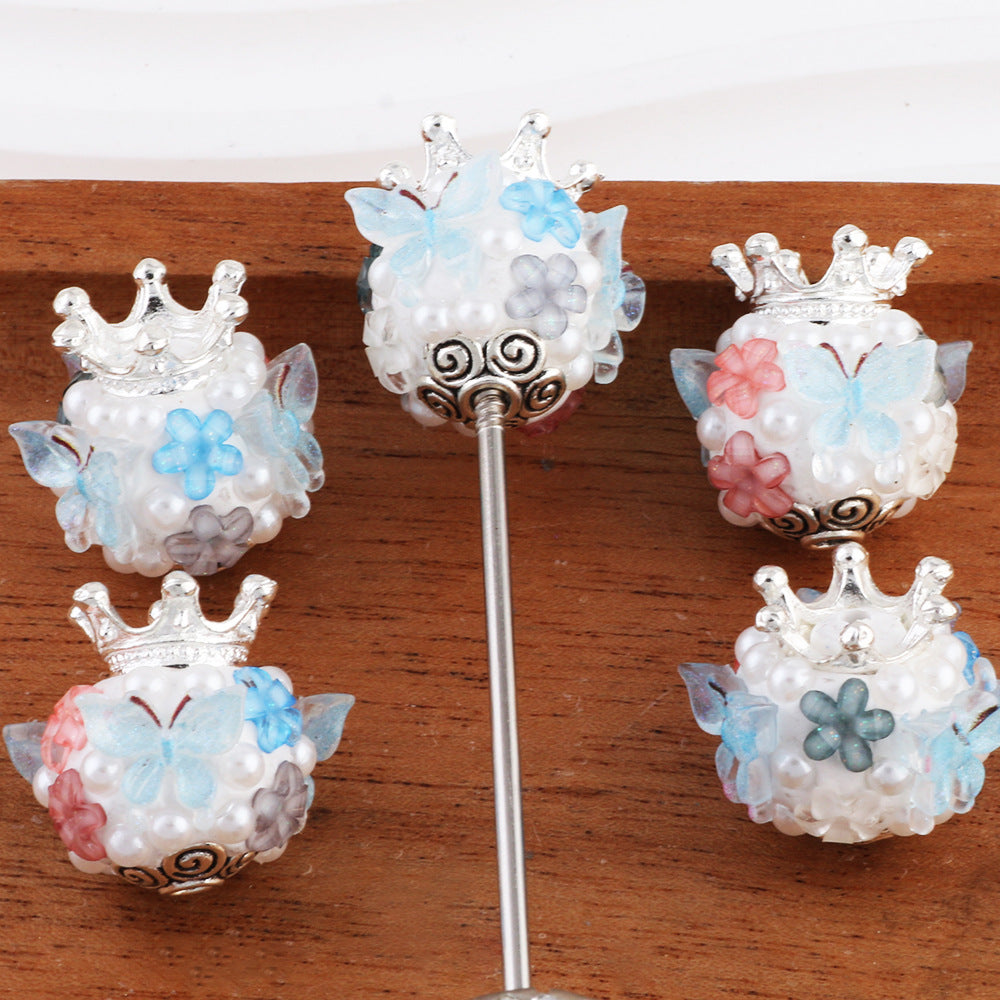 Crown Butterfly Pearl Flower Diamond Ball
