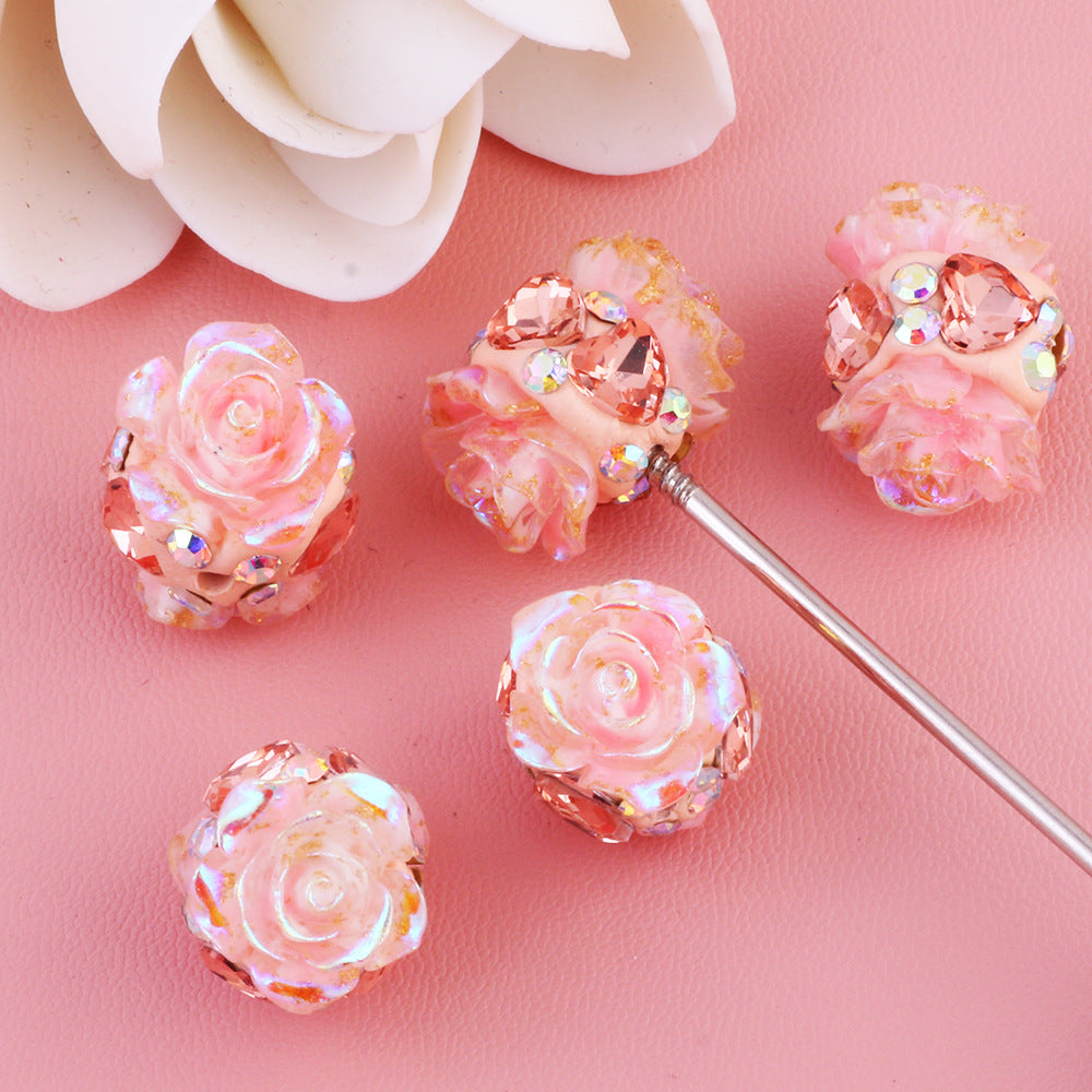 Double-sided Diamond-encrusted Rose Flower Soft Clay Diamond Ball