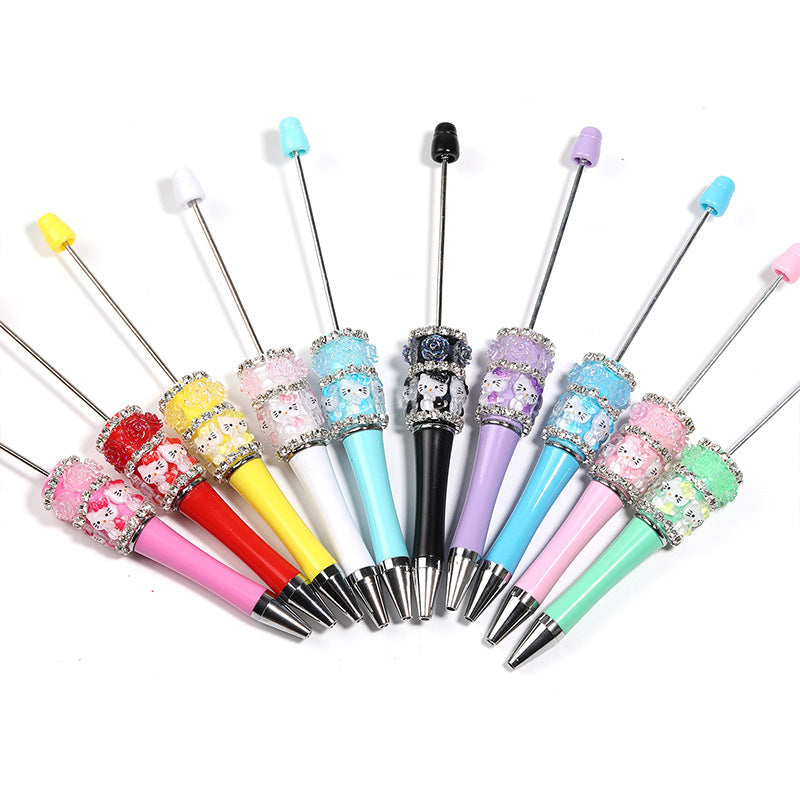 Cartoon Stress Relief Flower Beaded Pen