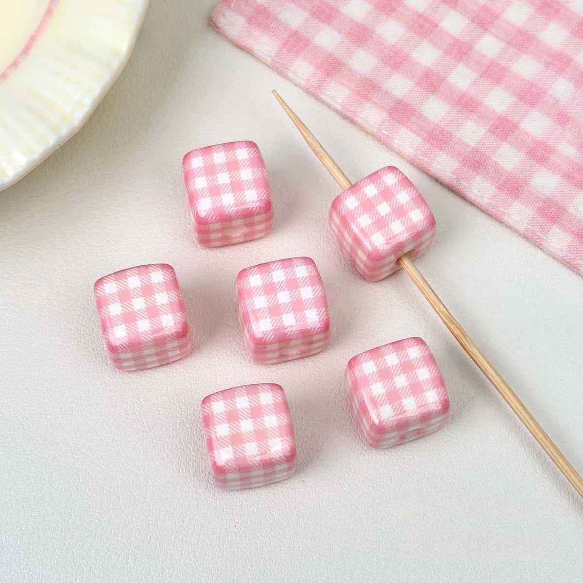 Acrylic Grid Square Handmade Beads