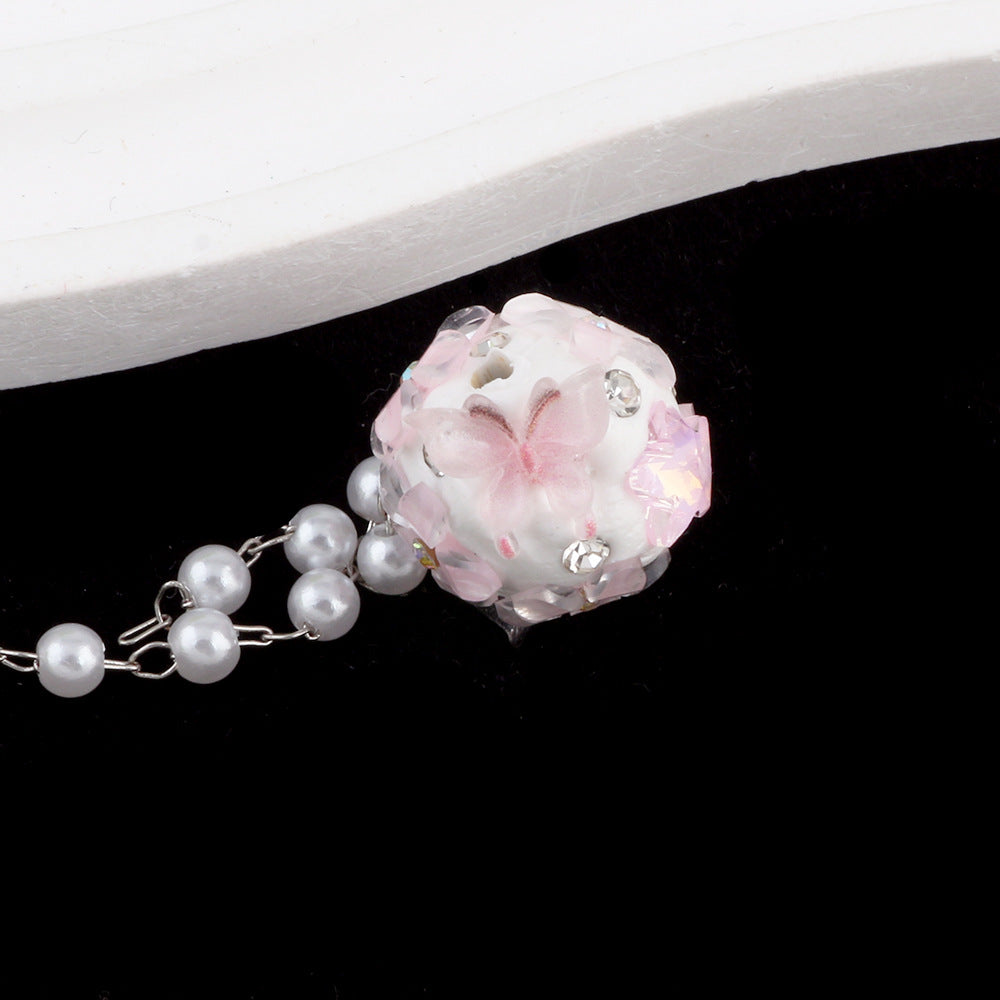 Flower Beads Tassel Flower Cluster Ball Drill Ball Pen-Through Straight Hole Beads