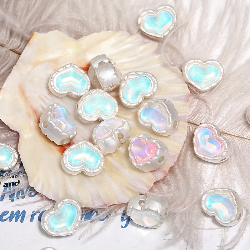 Alloy Four-Hole Spacer Bead with Heart and Rabbit Design