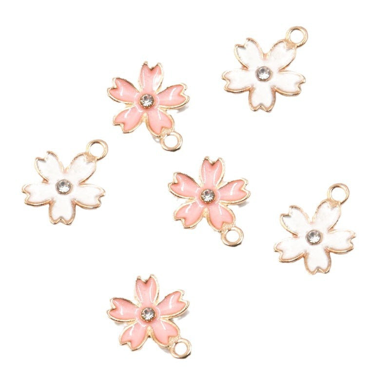 5 Colors 14*17mm DIY Alloy Jewelry Accessories KC Gold Drop Oil Charm Point Brick Flower Pendant Plant Charm