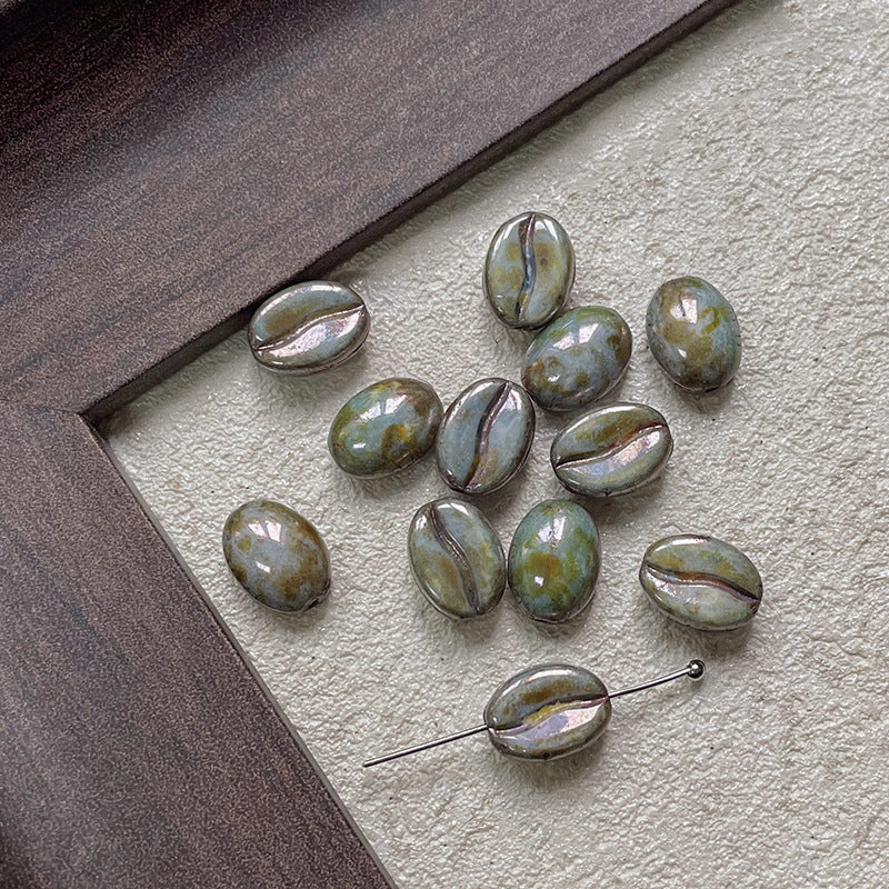 Coffee Bean Czech Glass Beads