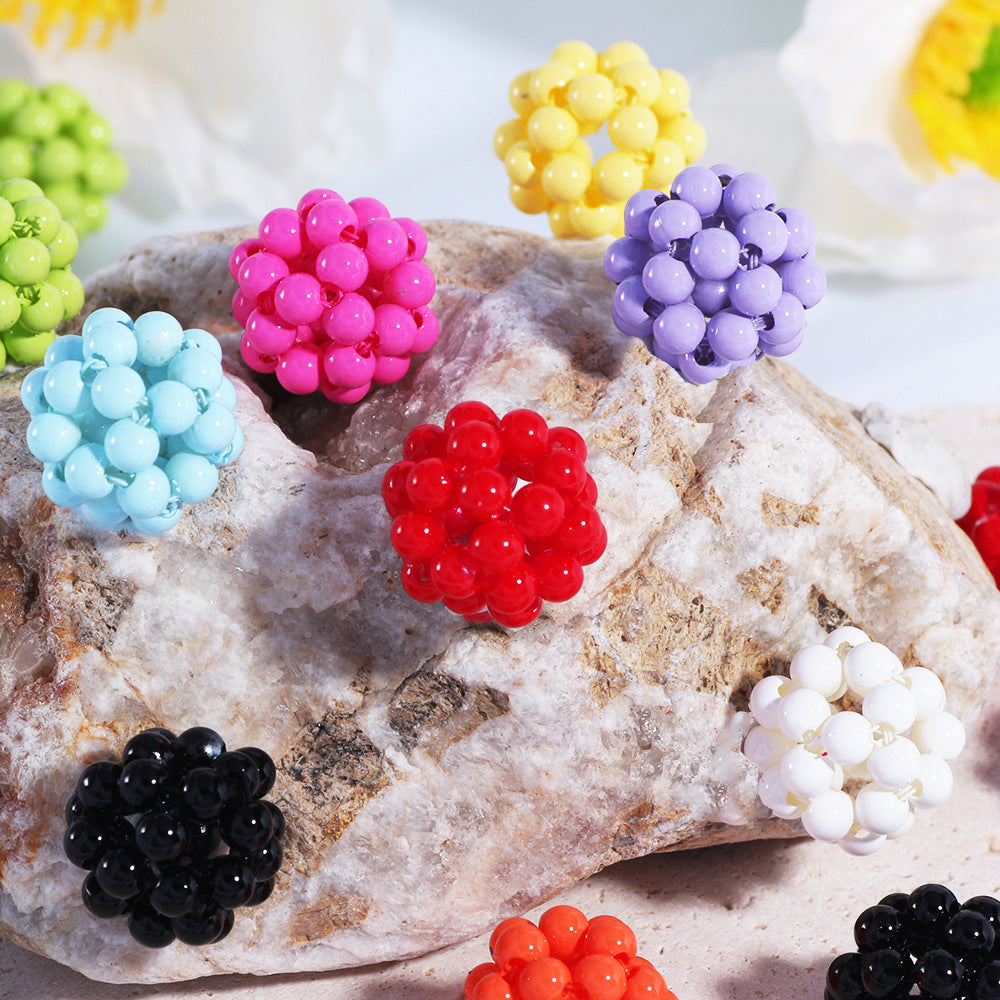Hollow Colorful Round Beads