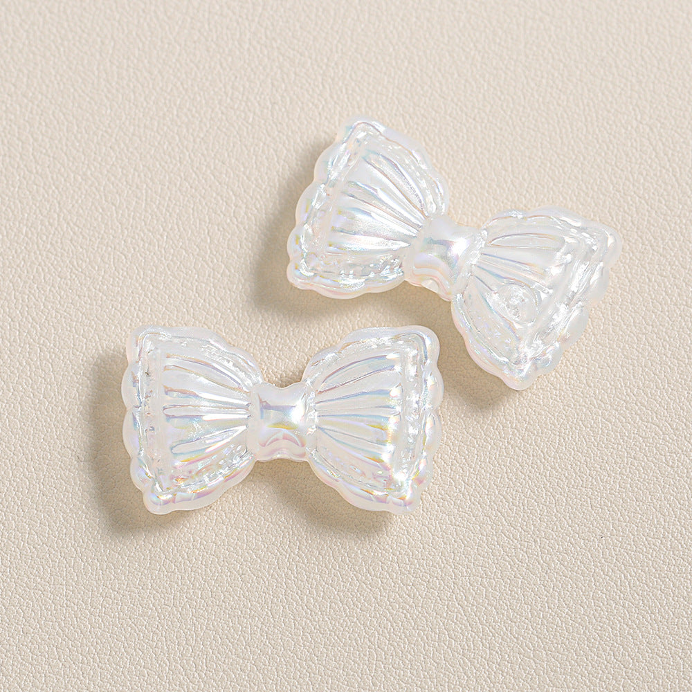 Thin and Glittering Straight Hole Bow Beads