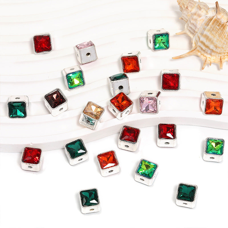 Gold Filled Hollow Beads Gemstone Straight Hole Square Beads