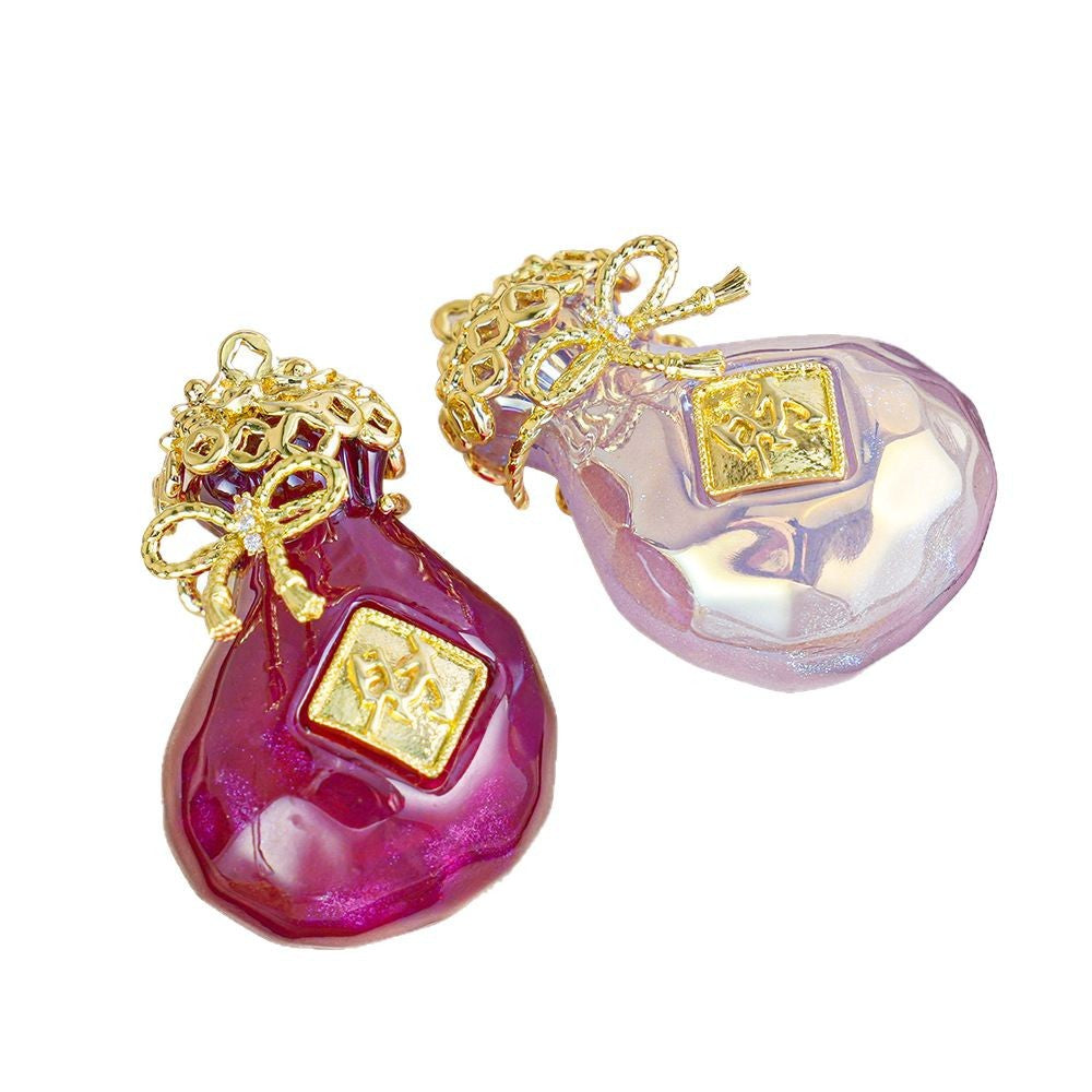 Pachira Macrocarpa Money Bag Pendant Micro-Inlaid Butterfly Shape Pendant