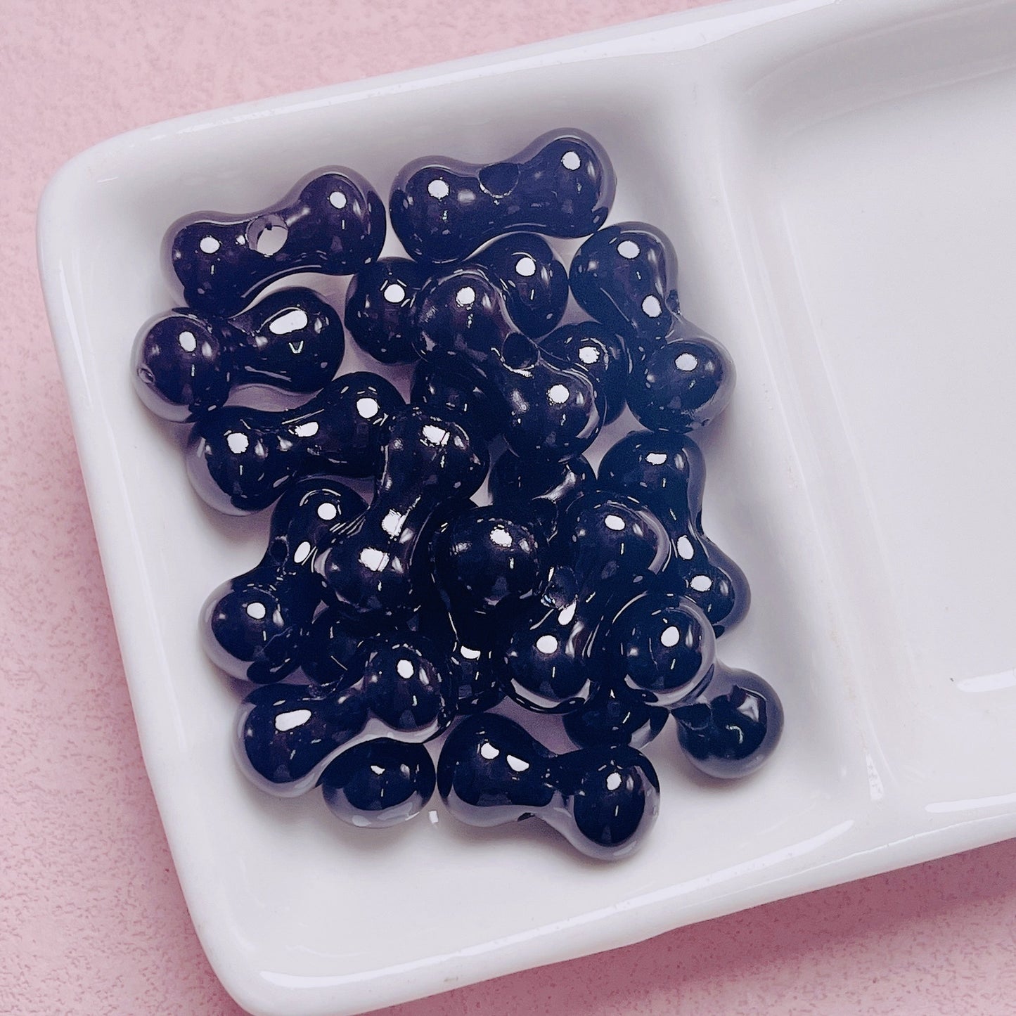 10 pcs Large Grain Acrylic Beads with Baked Paint