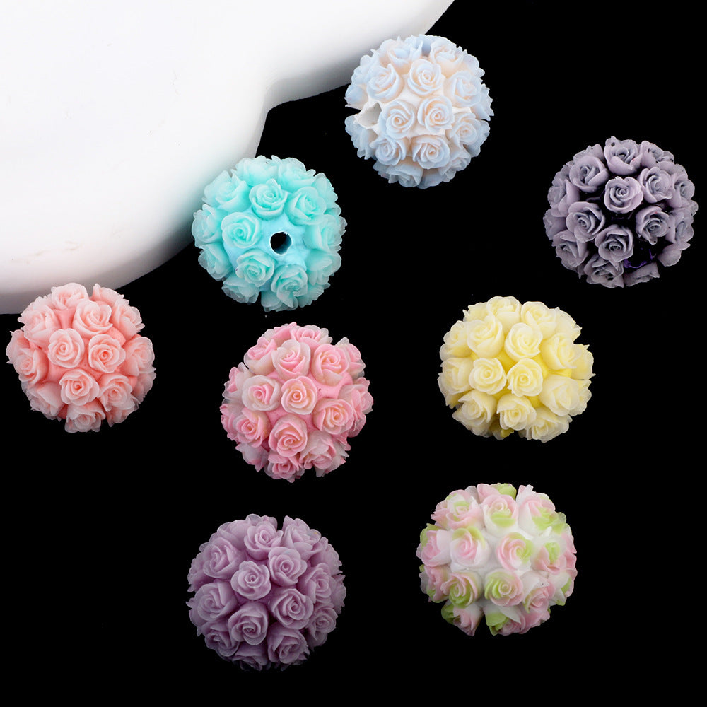 Colorful Rose Flower Luminous Clay Ball Ceramic Clay Drill Ball
