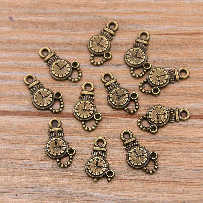 2 Colors 9*12mm 0.7g Alarm Clock Small Pendant DIY Alloy Jewelry Accessories Jewelry Accessories