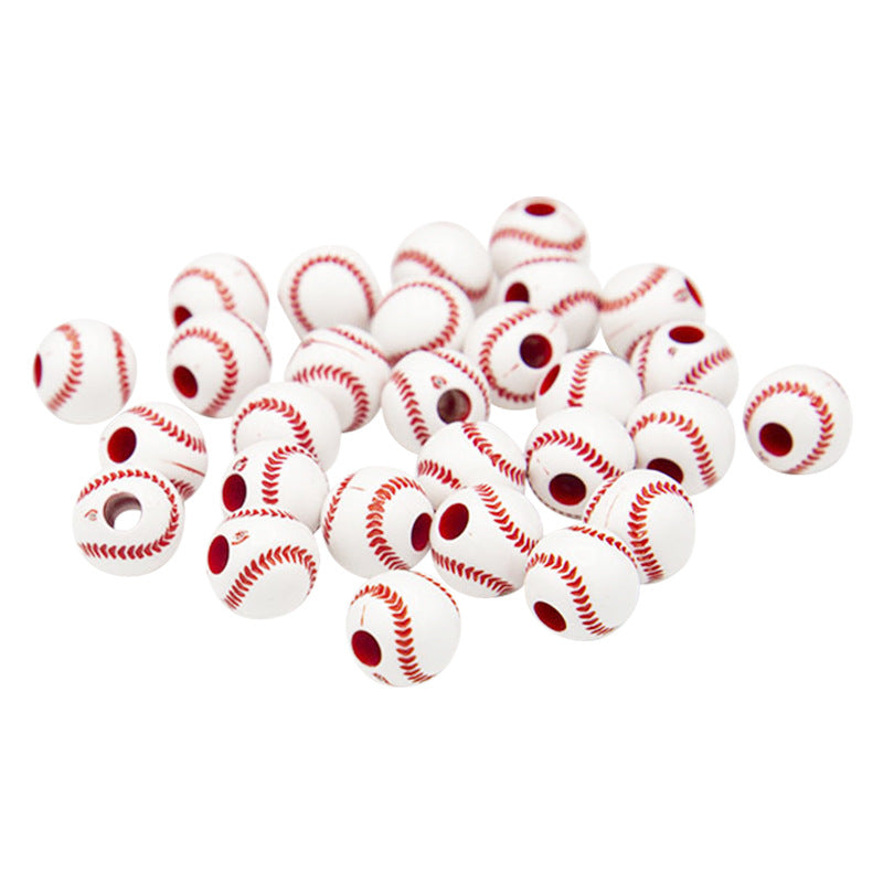 Straight Hole Creative Funny Simulation Baseball Beads Handmade Sports Style diy of Beaded Loose Beads Jewelry Accessories