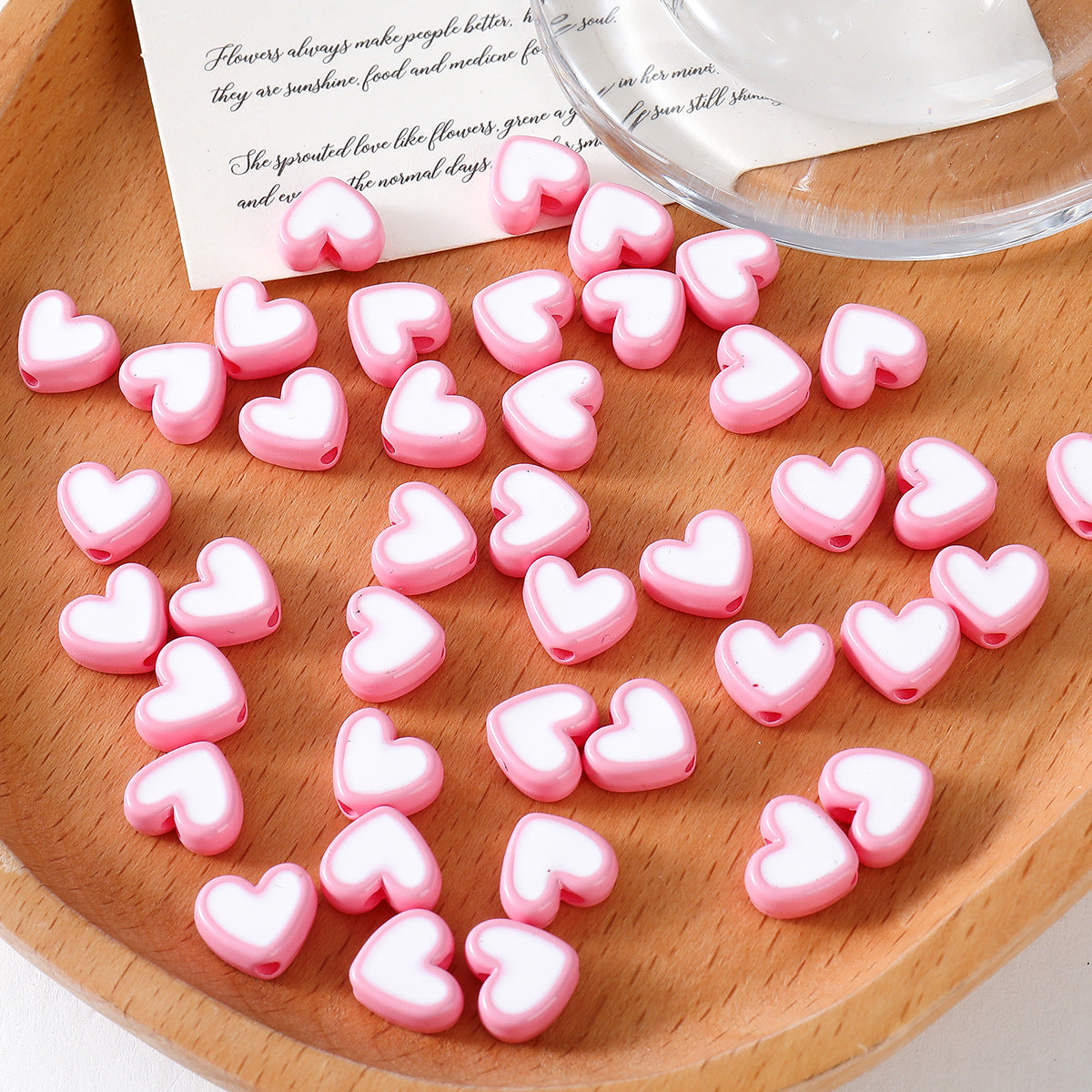 Heart-shaped Acrylic Oil Drop Beads