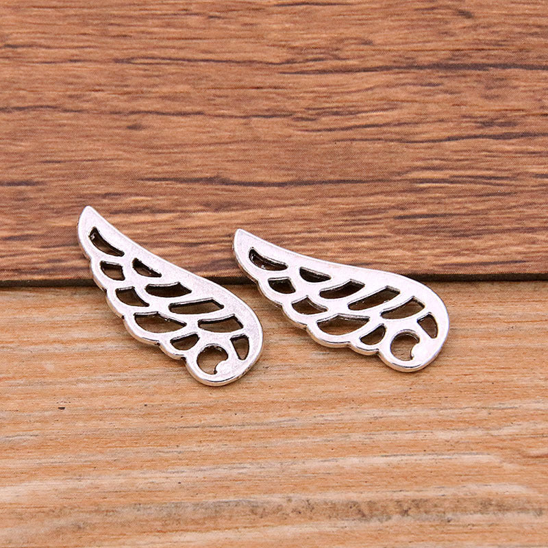 2 Colors 10*24mm DIY Alloy Jewelry Accessories Hollow Wing Pendant Animal Pendant Bracelet Accessories
