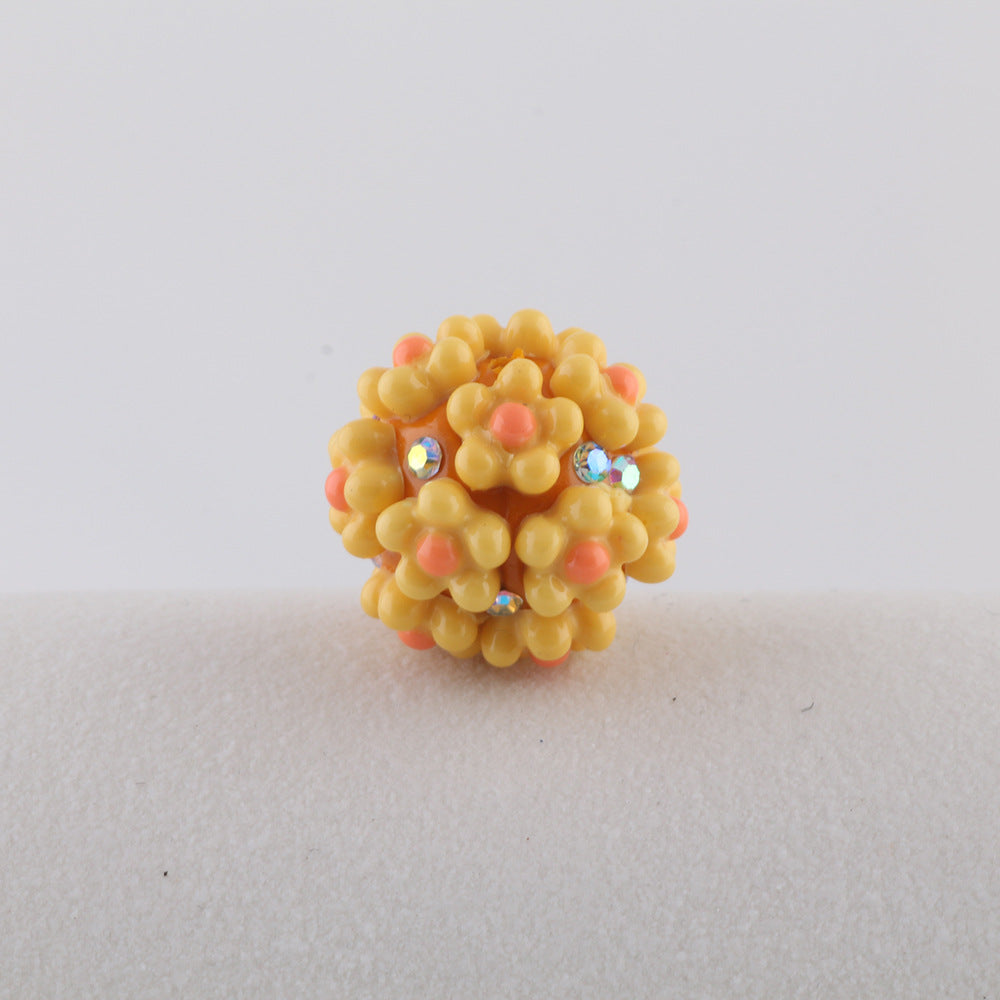 Solid Color Flower Balls Soft Clay Drill Balls Straight Hole Beads