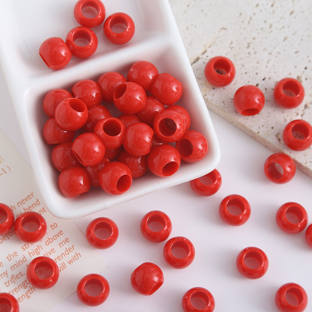 Dopamine Color Series Solid Color Acrylic Large Hole beads