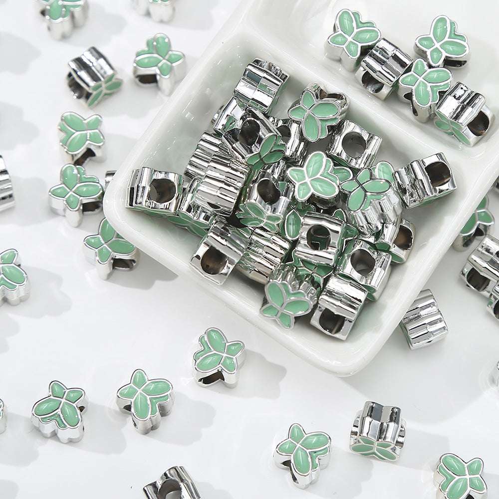 Acrylic Double-Sided Oil Drop Cartoon Butterfly Large Hole Beads