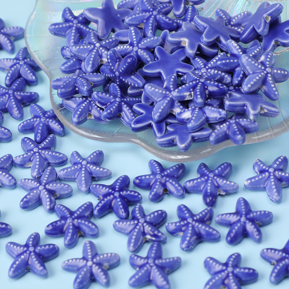 Starfish Perforated Beads Handmade Ceramic Beads